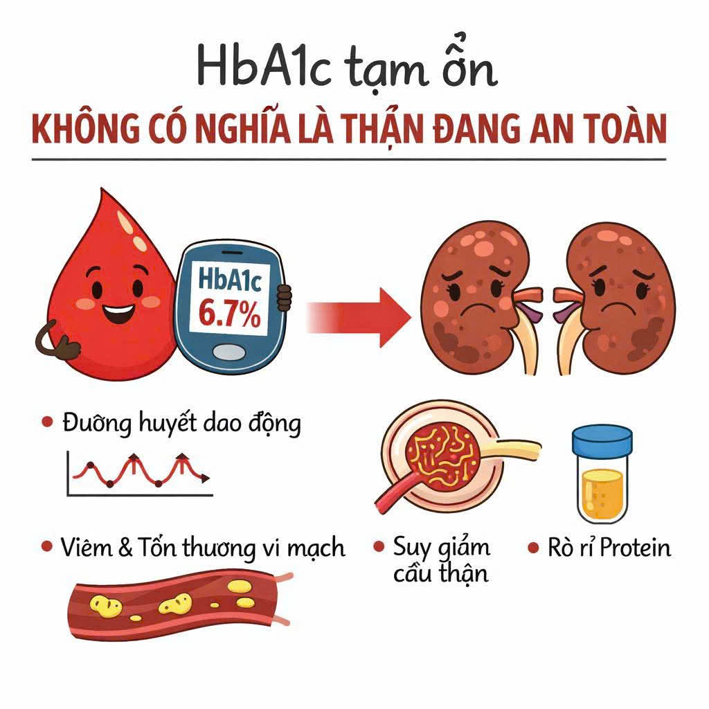 HBA1C TẠM ỔN KHÔNG CÓ NGHĨA LÀ THẬN ĐANG AN TOÀN